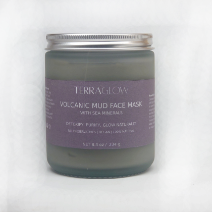 terraglow volcanic mud face mask large