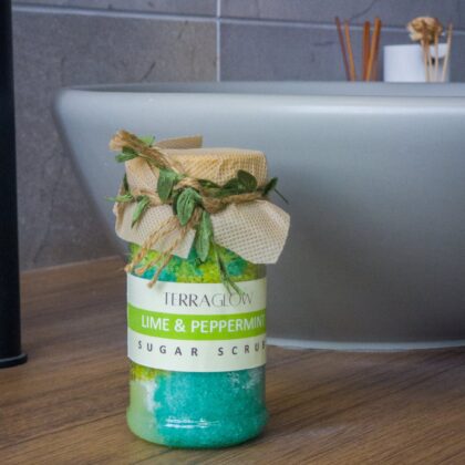Terraglow Lime and Peppermint Sugar Scrub