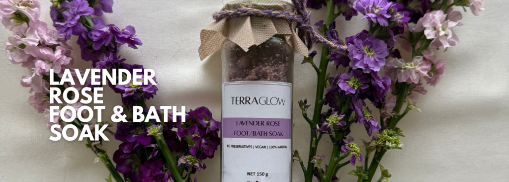 Terraglow lavender rose foot and bath soak