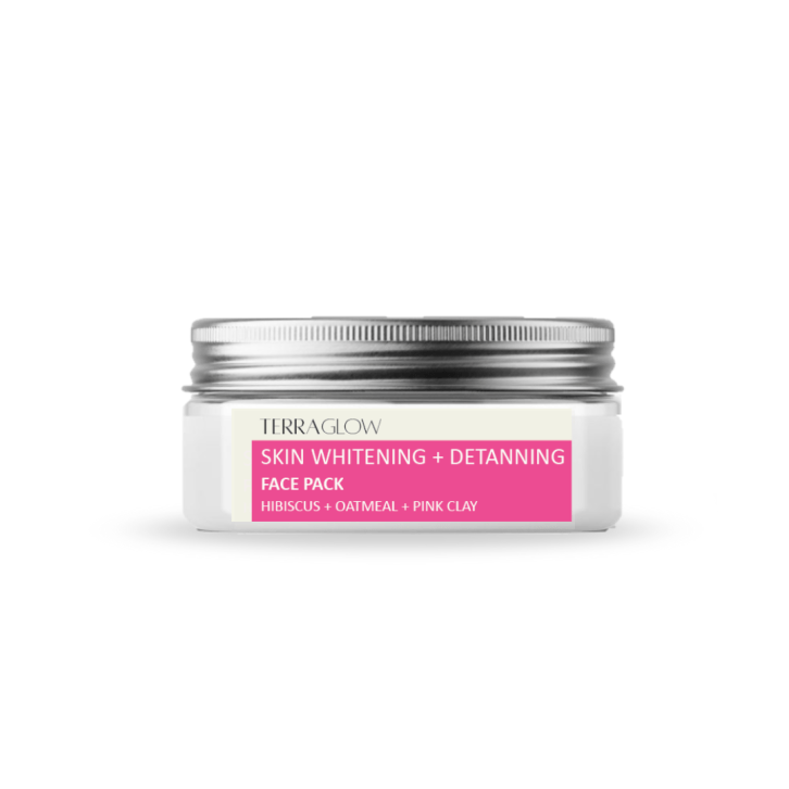 Terraglow Skin Whitening/Detanning Hibiscus + Oatmeal + Pink Clay Face pack